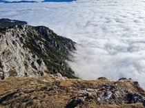 OC  Mountain and the cloud sea Dobratsch Austria