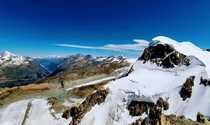 OC Snow peak about to fall in Zermatt Switzerland  x  px