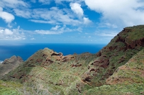 Ocean behind the Anaga Mountains in Tenerife Canary Islands 