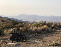Old abandoned car deep in California desert 