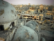 Old-centuries Khalid bin Walid mosques mausoleum destroyed by war - al-Khalidiya neighbourhood of Homs Syria  