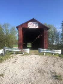 Old covered bridge near Poseyville Indiana built in 