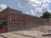 Old Dr Pepper ad revealed after demolition in Little Rock AR xpost from rArkansas