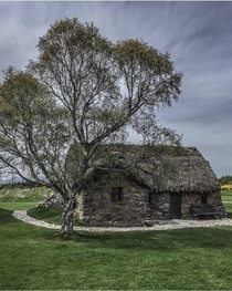 Old Leanach Cottage on Culloden Battlefield in Scotland