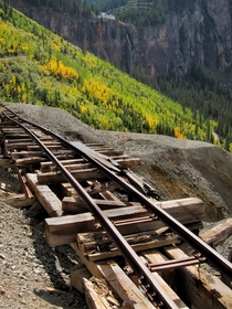Old mining cart tracks above Telluride CO have seen better days