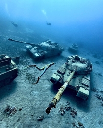 Old tanks left underwater Check out the link below for more