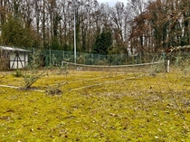 Old tennis court next to the woods Germany