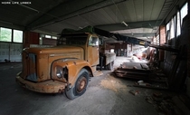 Old truck in an abandoned Swedish sawmill