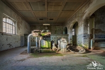 Old turbine in abandoned German textile factory 