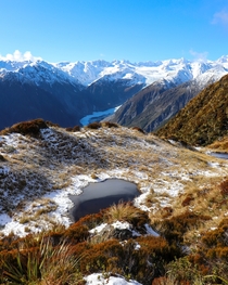 On Mount Fox overlooking some of the tallest mountains in NZ and the Fox Glacier OC x