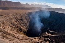 On the edge of a volcano looks like a giants eye Mt Bromo Indonesia 