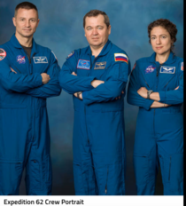 On the ISS now just a reminder there are  occupants on the ISS right now From left to right Andrew Morgan Oleg Skripochka and Jessica Meir