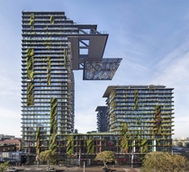 One Central Park a mixed-use development with vertical gardens The grand cantilever that houses the towers most luxurious penthouses also has a heliostat with motorised mirrors that capture sunlight and direct the rays down to the gardens Chippendale City