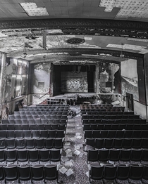 One of many abandoned school auditoriums that lay forgotten across the midwest 