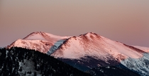 One of my favorite images of the alpenglow in Estes Park Colorado 