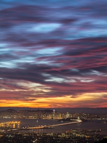 One of the best sunsets Ive seen over the San Francisco Bay Area  x