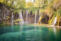 One of the many waterfalls of Plitvice National Park in Croatia 