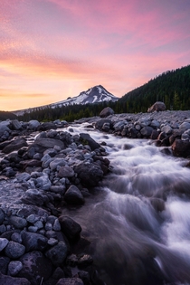 One of the most beautiful sunsets Ive ever seen in one of the most beautiful places  Mt Hood Oregon US 