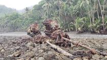 Only the two engines remain of a  year old shipwreck on the Southern Pacific coast of Costa Rica 