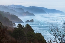 Oregon Coast south of Cannon Beach Viewed from the side of Hwy  
