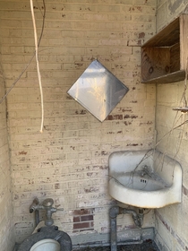 Outdoor bathroom with major SCP  vibes