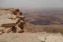 Over the edge of Makhtesh Ramon the worlds largest erosion crater 