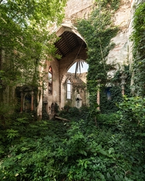 Overgrown th-century neo-Gothic church abandoned for over  years 