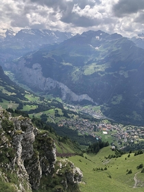 Overlooking Wengen Switzerland from up high  OC