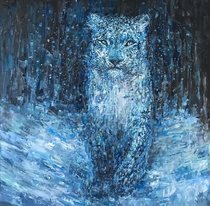 Painting I did of a snow leopard felt pretty cold so I thought Id share