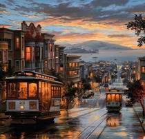 Painting of San Francisco by Evgeny Lushpin