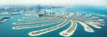 Palm Jumeirah Dubai United Arab Emirates - an artificial archipeligo set into the Persian Gulf - so-called after the nearby tiny Jumeirah Islands set in a little niche in the coast in conjuction with the resemblance of the shape of it to that of a palm tr