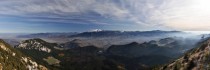 Panorama from Piatra Craiului Mountains Romania 