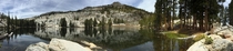Panorama of a Beautiful Hidden Lake in the Sierra Mountains Crater Lake CA 