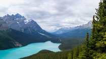 Panorama of Peyto Lake Alberta Canada 