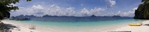 Panoramic View of the Beach in Entalula Island El Nido Palawan Philippines 
