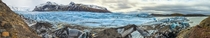 Panoramic view of the Svinafellsjokul glacier in southern Iceland 