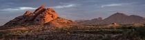 Papago Park Panoramic Morning Sunrise Phoenix Arizona 