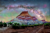 Paria Utah Pano right after a lightening storm Spectacular airglow and intense wet ground