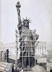 Paris  The Statue of Liberty while under construction 