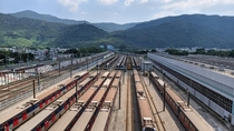 Pat Heung Depot the largest railway depot in Hong Kong on the MTRs West Rail Line