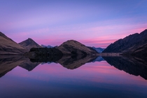 Perfect reflections at Moke Lake New Zealand 