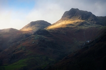 Perhaps some of the most recognisable peaks in the Lake District Great Langdale Cumbria England 