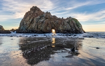 Pfeiffer State Beach California Shortly before the sun shined through the Keyhole 