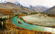Phandar Valley with the Ghizar River flowing through - Northern Pakistan  by Muzaffar Bukhari