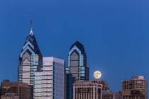Philadelphia with the moon