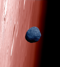 Phobos over Mars Limb 