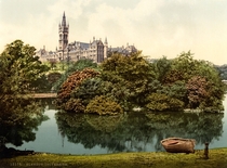 Photochrom postcard of the then-new main campus University of Glasgow circa  