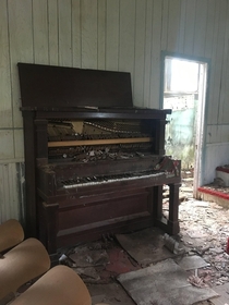 Piano inside of an abandoned church Arbeka Rd in OK