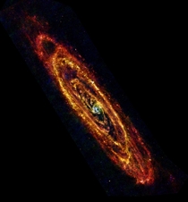 Picture of Andromeda galaxy from the Herschel space observatory 