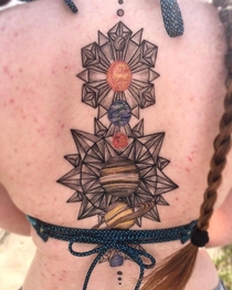 Piggybacking off of another recent space tattoo post on hereheres a picture of my spine tattoo